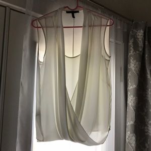 BCBG cream split top
